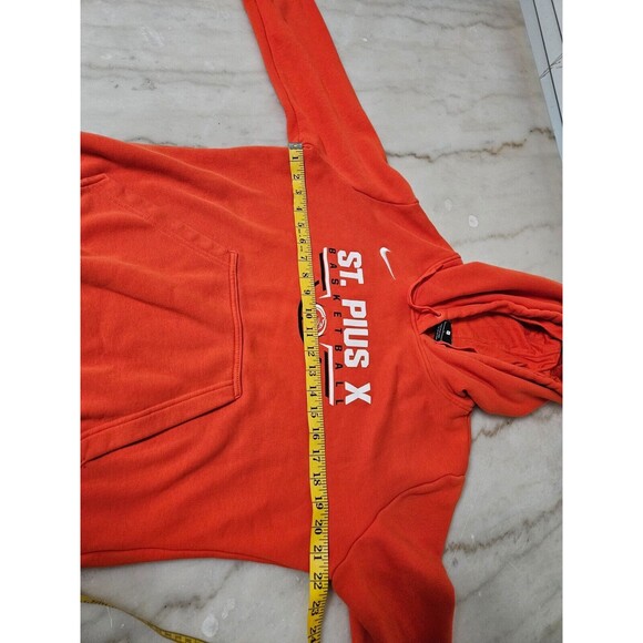 Nike Men's Basketball Hoodie - Cotton Blend, Orange, Size L, St. Pius X Print - Picture 7 of 12